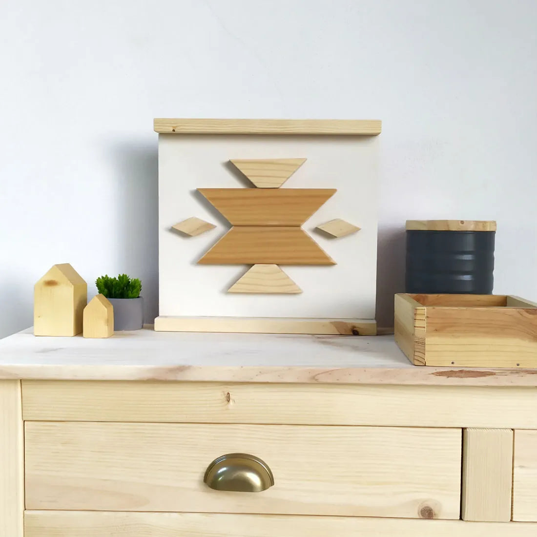 Cuadro de madera - Etnic White